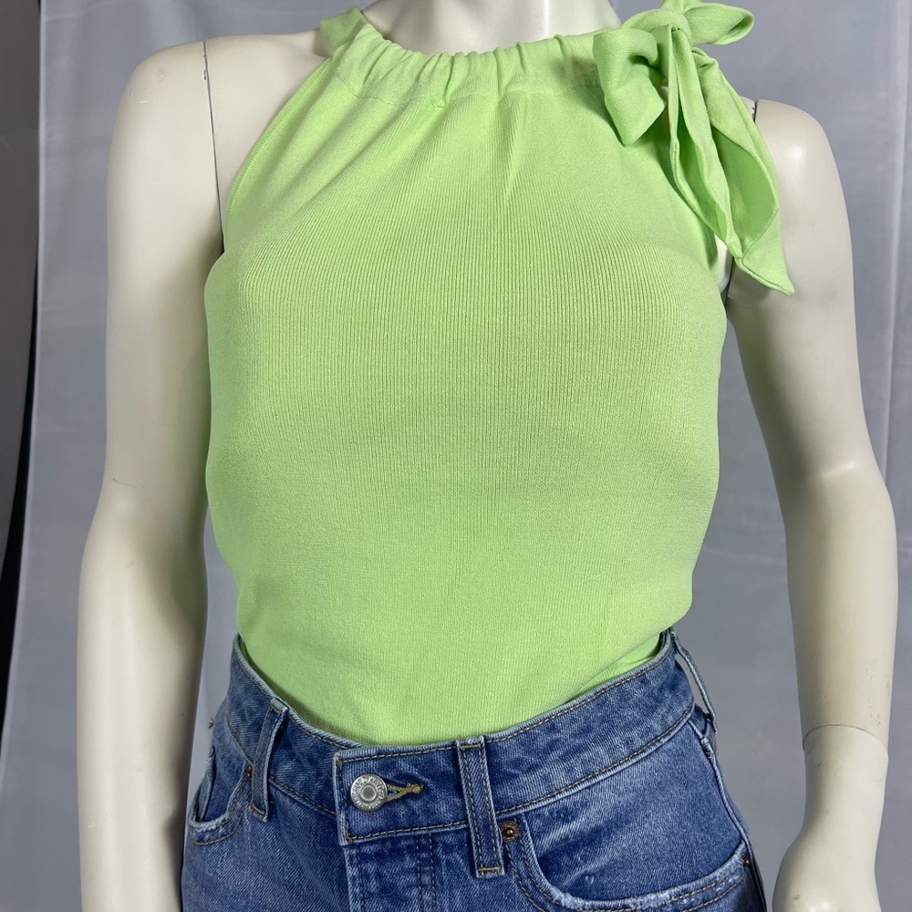 Ann Taylor Loft Lime Green Halter-neck Tank - Picture 2 of 4